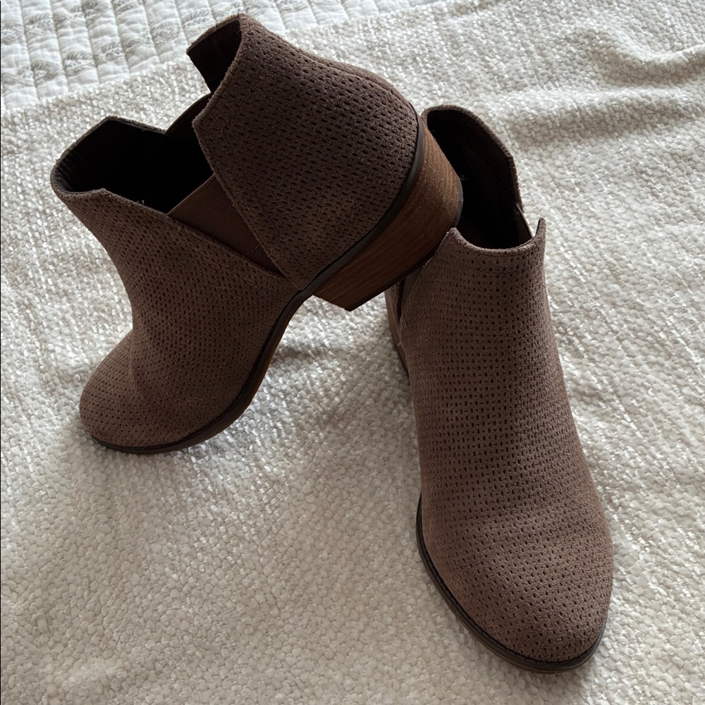 Crown Vintage Brown Perforated Ankle Booties